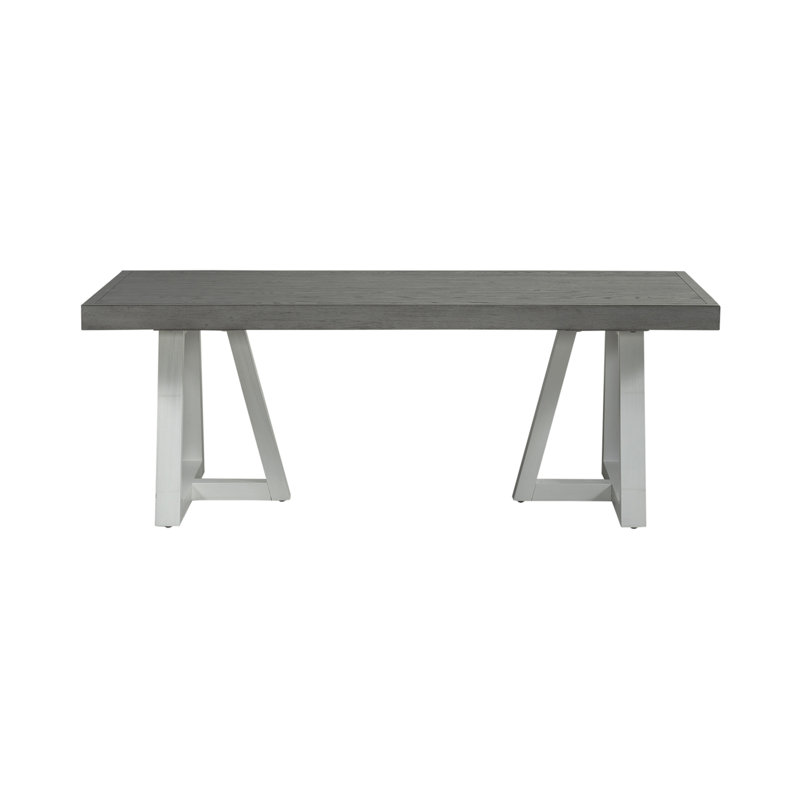 Palmetto Heights Rectangular Driftwood and Shell White Wood Cocktail Table