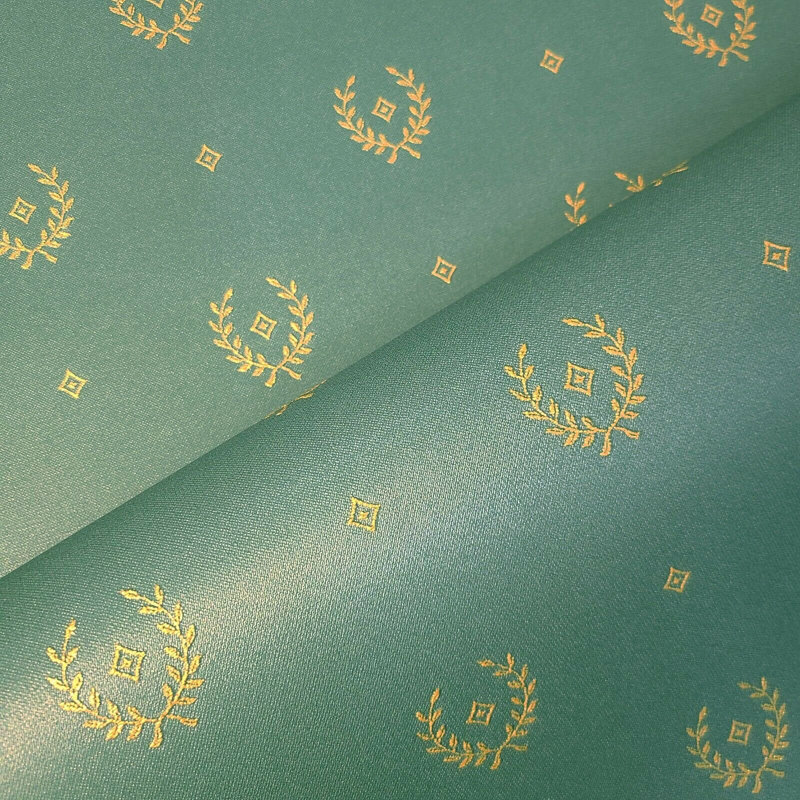 Papier peint baroque aristocratique texturé 3D bleu royal royal, Vert