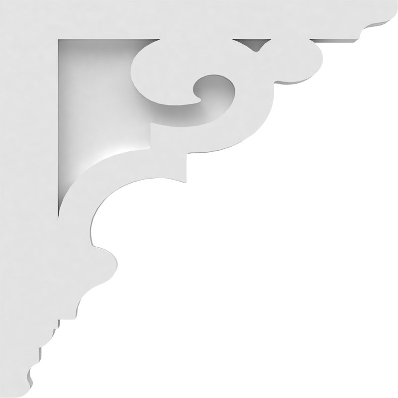 1 7/8"W X 16"D X 16"H Preston Architectural Grade PVC Corbel, 16" H x 16" W x 1.875" D