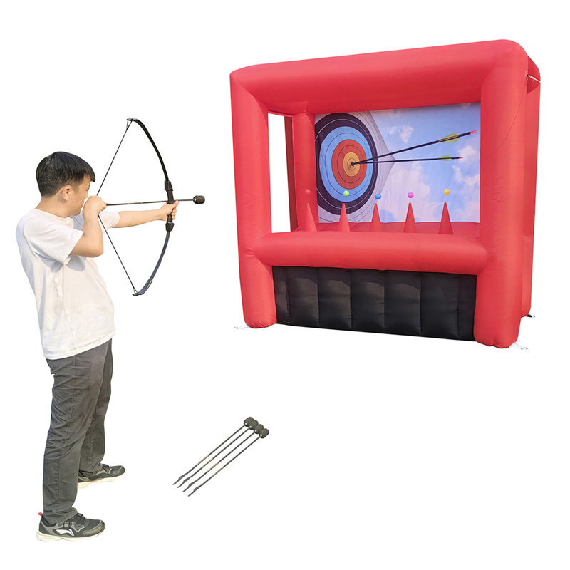 Kids N Adults Interactive Inflatable Archery Target Game, An Inflatable Shooting Range Set with Bow N Arrow for Outdoor Sports Carnival Game Parties N Events, Light Material, Easy Set Up