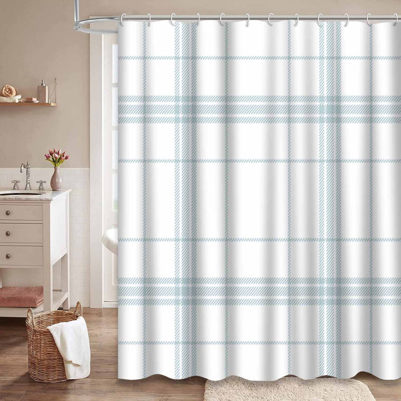 Rideau de douche Tartan, L 72 po x l 78 po