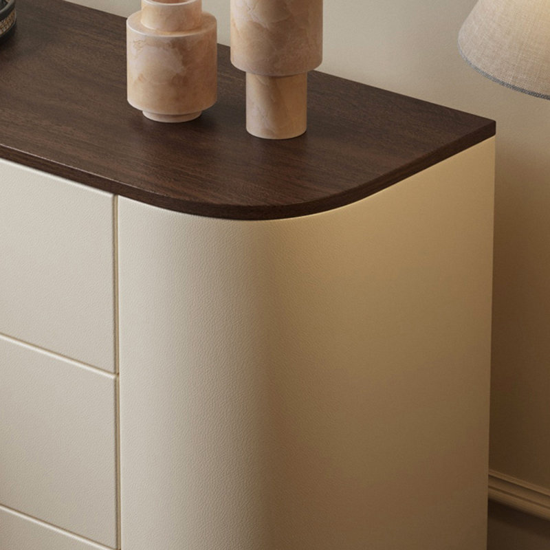 Retro solid wood desk/vanity with storage cabinet