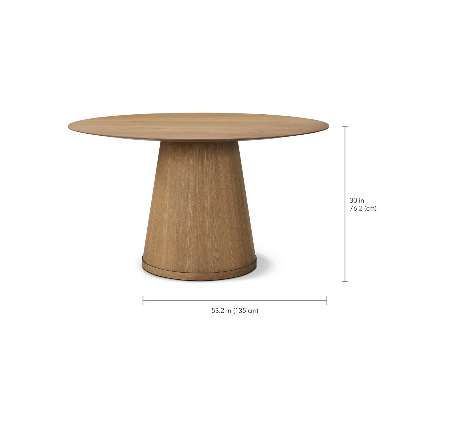 Madrid Dining Table, 30" H x 53.15" L x 53.15" W, Natural