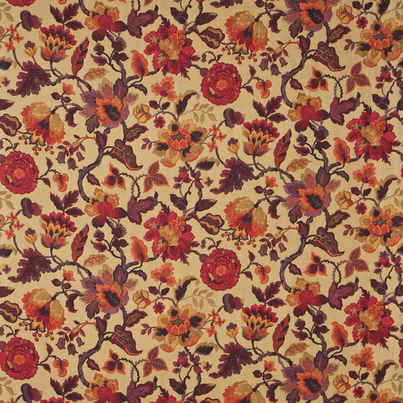 Amanpuri Fabric, Old Gold/Aubergine