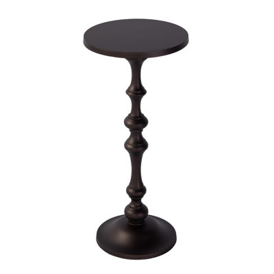 Table de bout ronde à piédestal en métal l 10 po Passeo