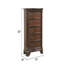 Commode à 5 tiroirs de style traditionnel avec poignées en métal en noyer