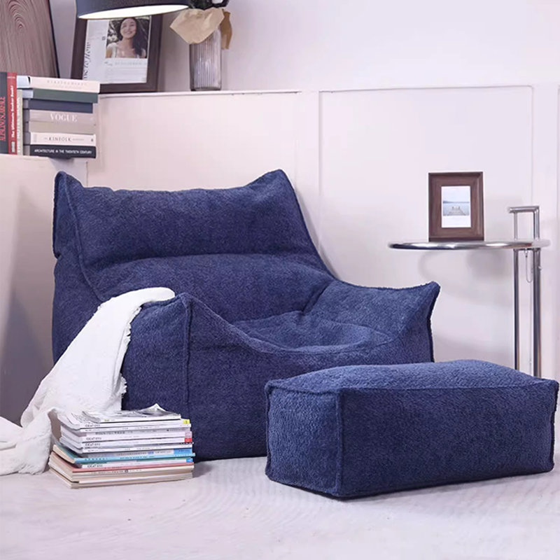 Nordic Bean Bag Sofa, Blue Polyester Blend