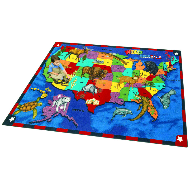 Tapis Just for Kids Wild America, Rectangle 5 pi 4 po x 7 pi 8 po