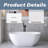 59'' Solid Surface Freestanding Soaking Bathtub In White