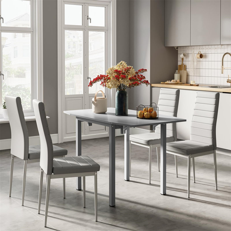Canita 4 - Person Dining Set, Grey, Grey