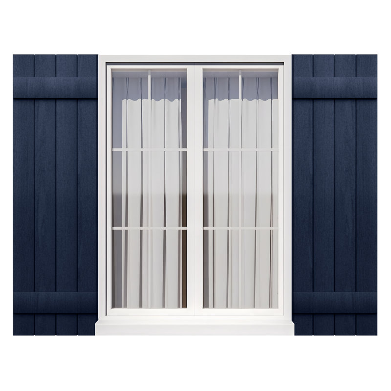 Panneau de polypropylène résistant aux intempéries et rideaux de lattes de 14,5 po, facile à installer (ensemble de 2), Bleu