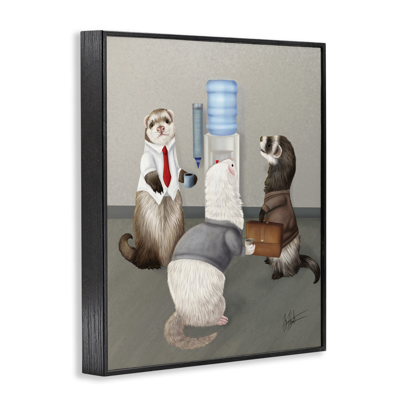 Refroidisseur d'eau pour bureau, estampe numérique par Mehu Art, Giclée encadrée noir minuit, H 20 po x l 16 po