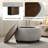 Upholstered Round Storage Ottoman with Wooden Tray-265519398