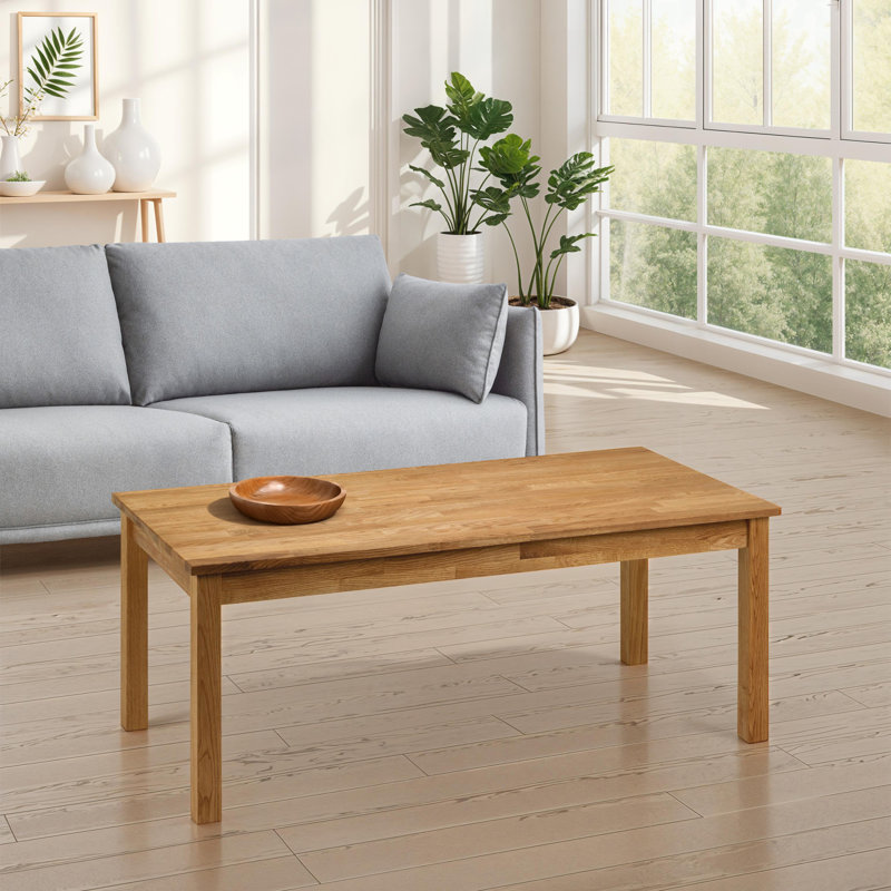 Carmel Solid Wood Four Leg Coffee Table, Oak