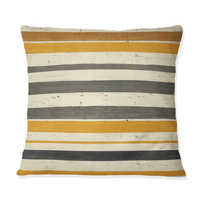 Rayures orange et beige Mid Century Retro Stripe - Coussin Mid Century Retro Stripe