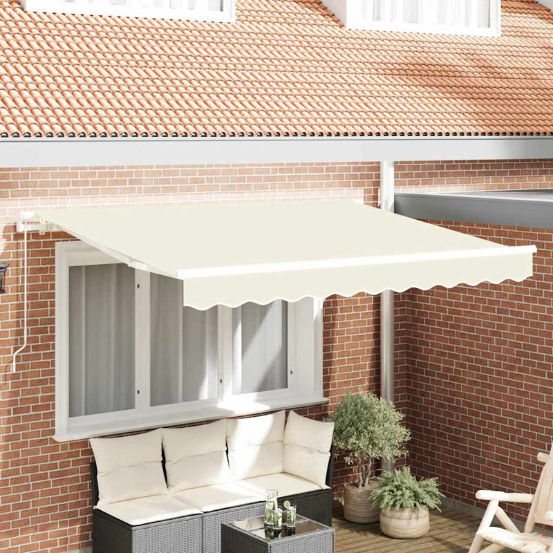VidaXL 195cm D Polyester Cover Retractable Fabric Replacement, 20cm H x 235cm W x 195cm D, Cream