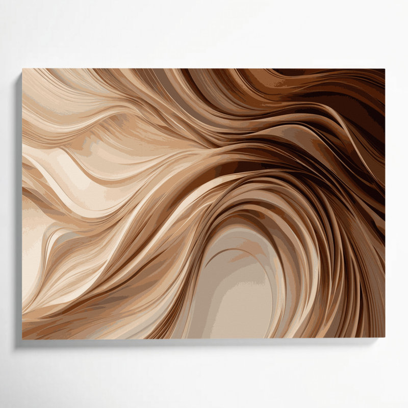"Gradient Abstract" 51, art mural sur toile beige, H 11 po x l 14 po