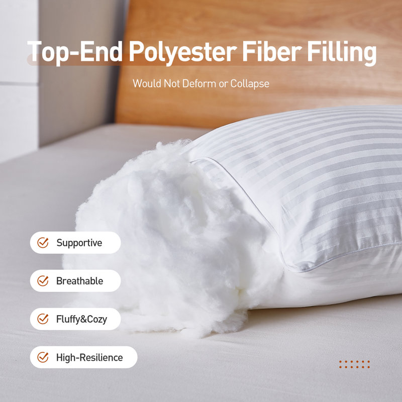Bed Pillows Polyester Medium Pillow, Queen Pillow: 20" x 30"