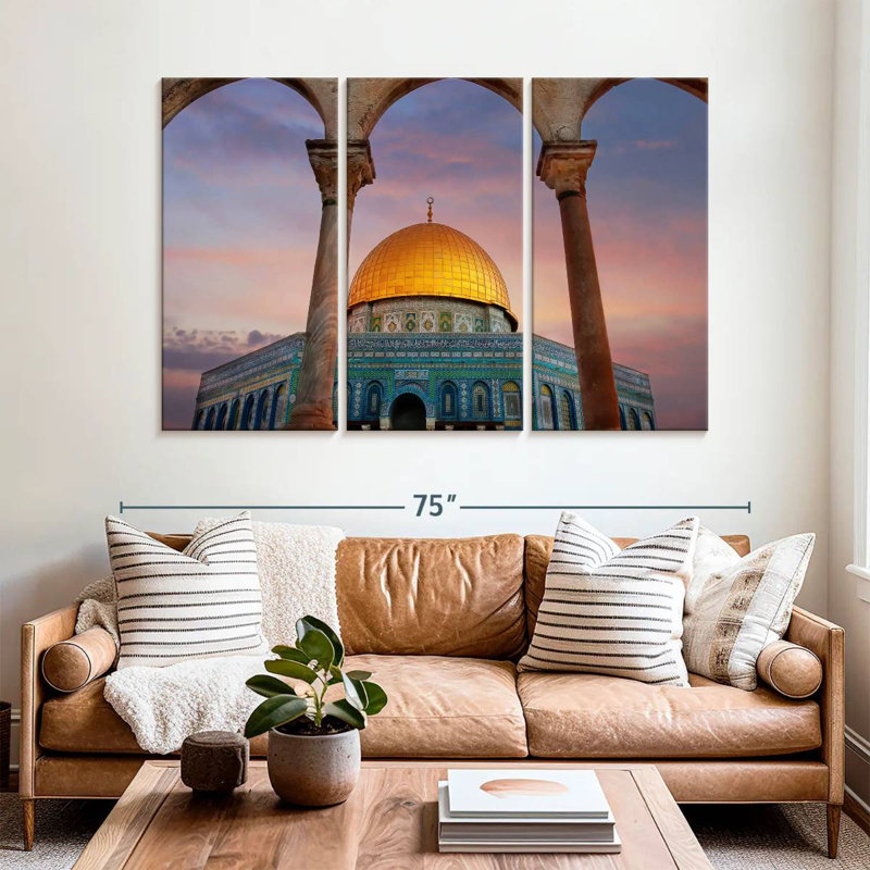 Mosquée Al-Aqsa à Jérusalem, H 42 po x l 65 po