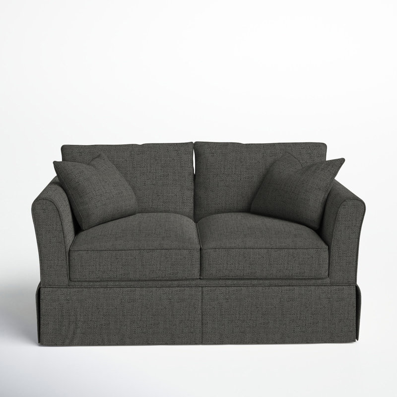 Shelby Upholstered 60'' Sofa, Zuma Charcoal Textured Linen