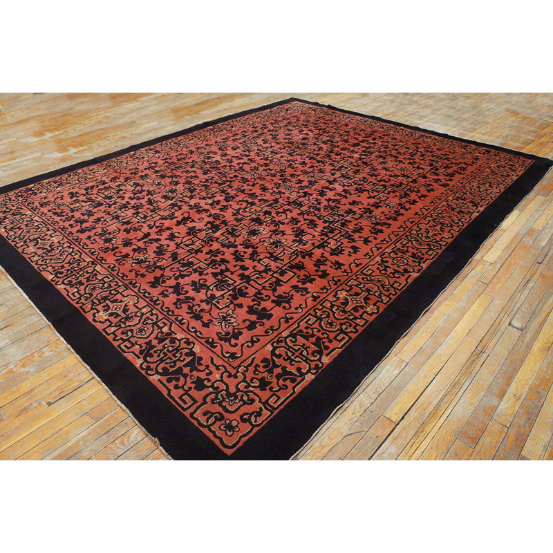 Chinese - Art Deco Knotted Wool Antique Room Size 1920s Rectangle Rug