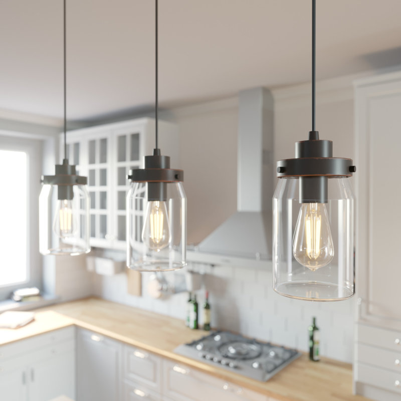 Devon Park 3 - Light Kitchen Island Linear Pendant, Onyx Bengal
