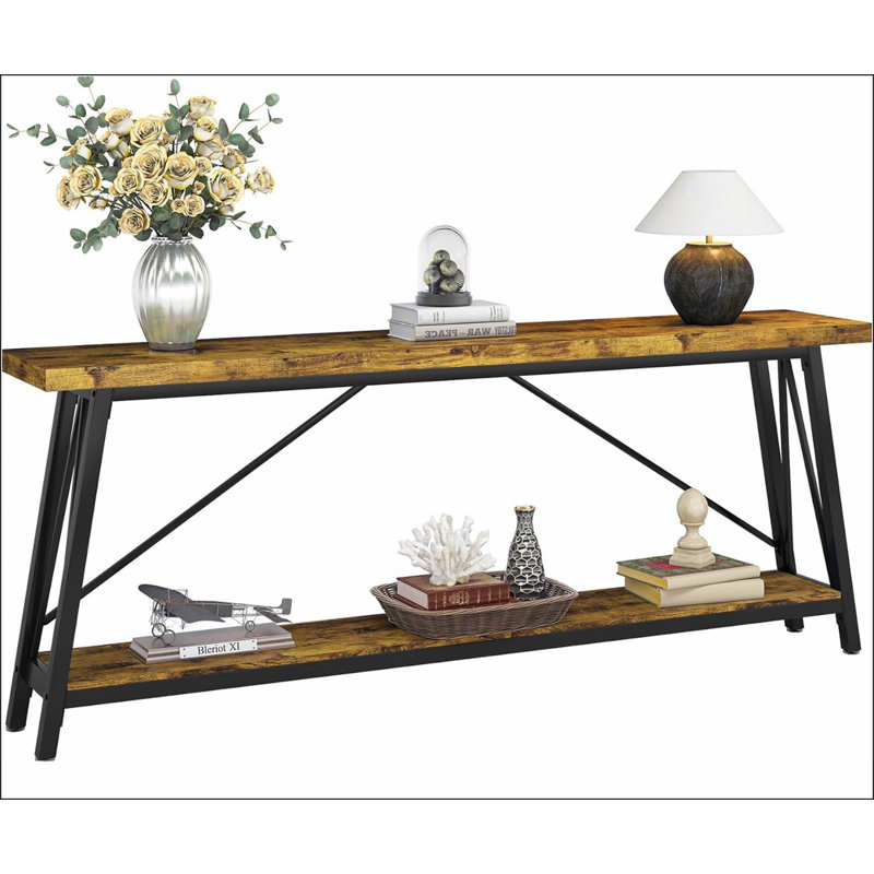 70.9" Extra Long Sofa Table Behind Couch, Industrial Entry Console Table for Hallway, Entryway & Living Room