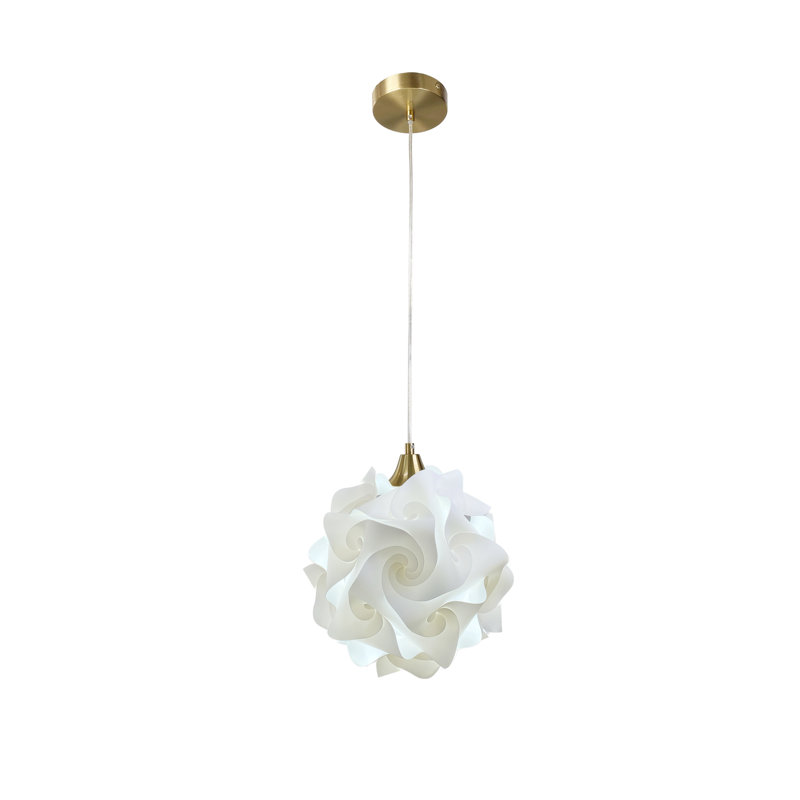 Luminaire suspendu géométrique 1 lumière Beri, H 10,5 po x l 10,5 po x P 10,5 po, E26 - par défaut, Or