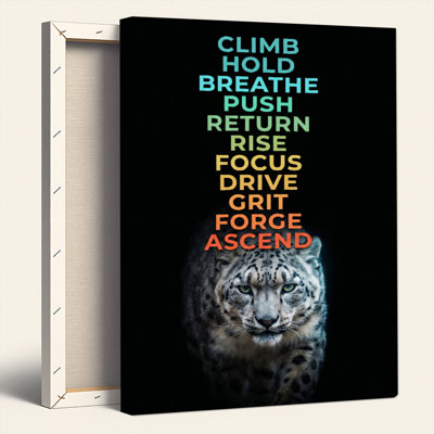 Snow Leopard Canvas Wall Art Oil Painting Print Set Of 1