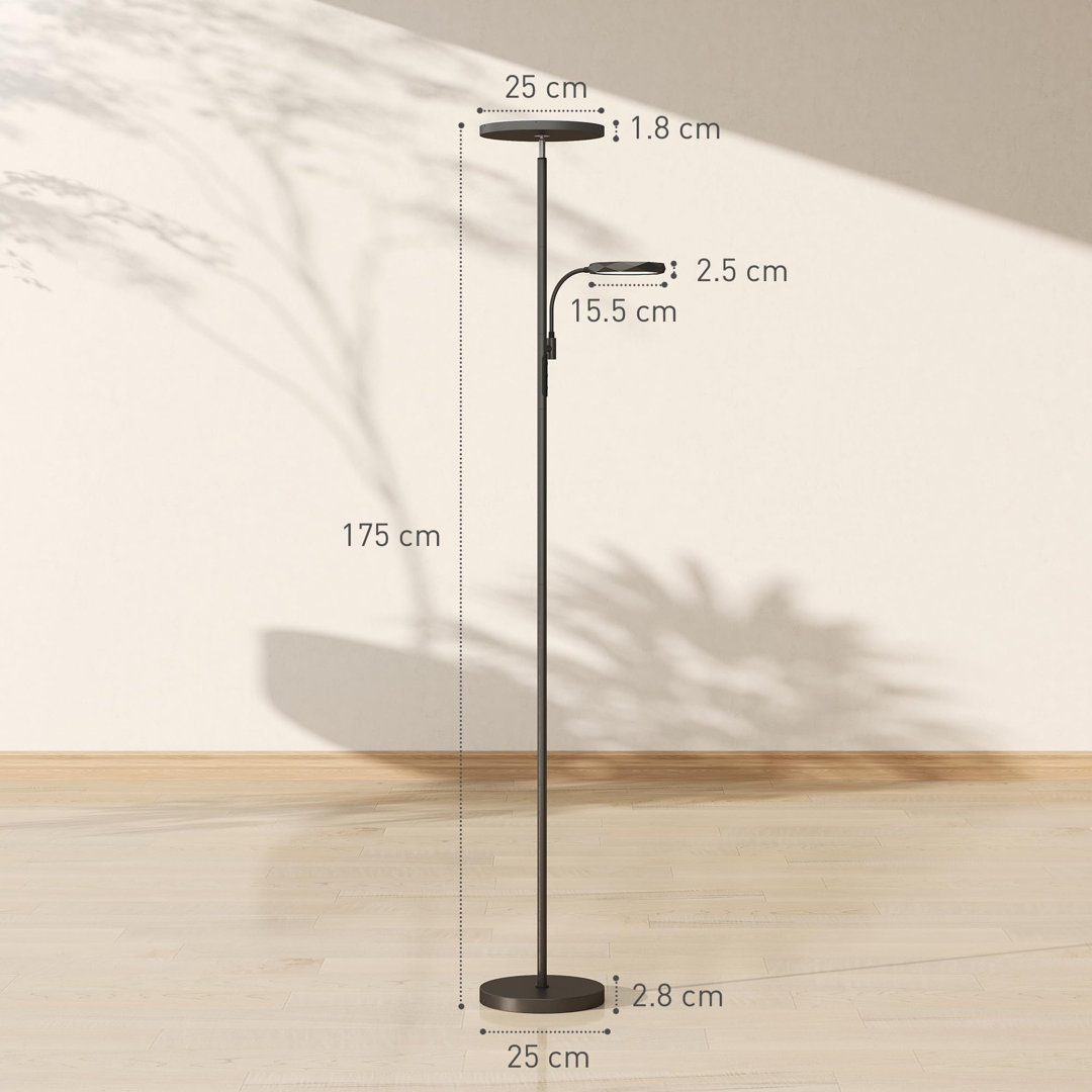 175cm Black LED Torchiere Floor Lamp