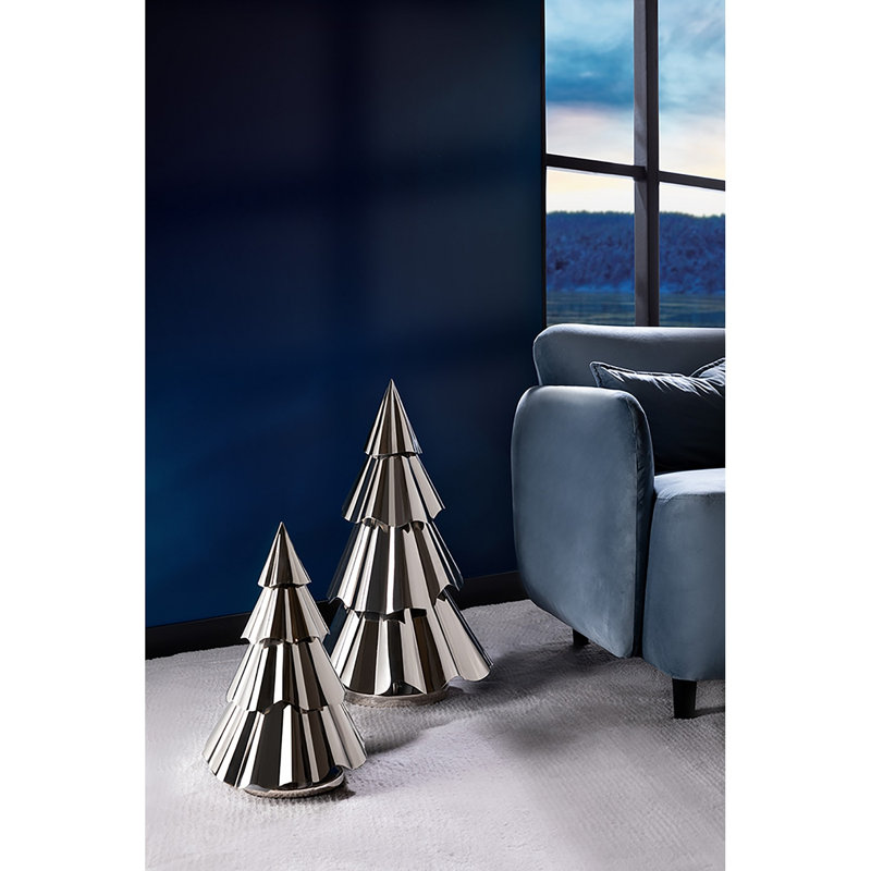 Arbre décoratif en fer argenté Hargrett Francy, H 23,62 po x l 13,77 po x P 13,77 po