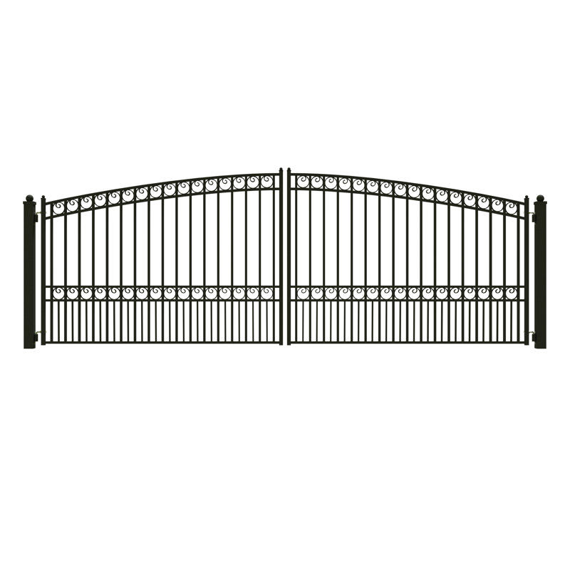 Automated Steel Dual Swing Driveway Gate and Gate Opener Complete Kit – PARIS Style –ETL Listed, 18ft .W x 6 ft. H