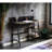 Modern Rustic Writing Desk In Oak With Strong Metal Frame Top And Black Legs For Workspace