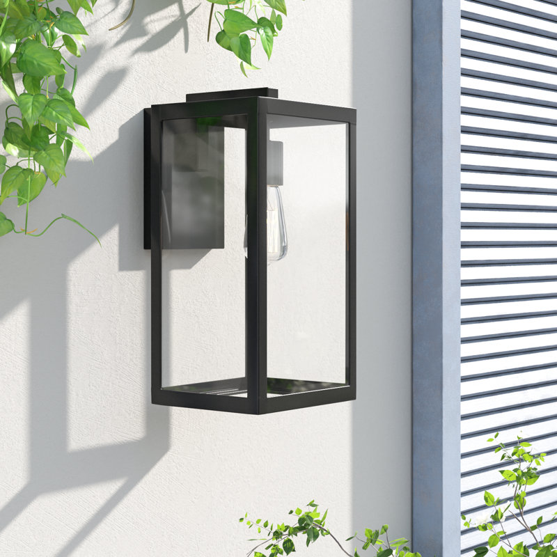 Tangier Dimmable Aluminum Outdoor Wall Lantern, 13" H x 7.5" W x 6" D