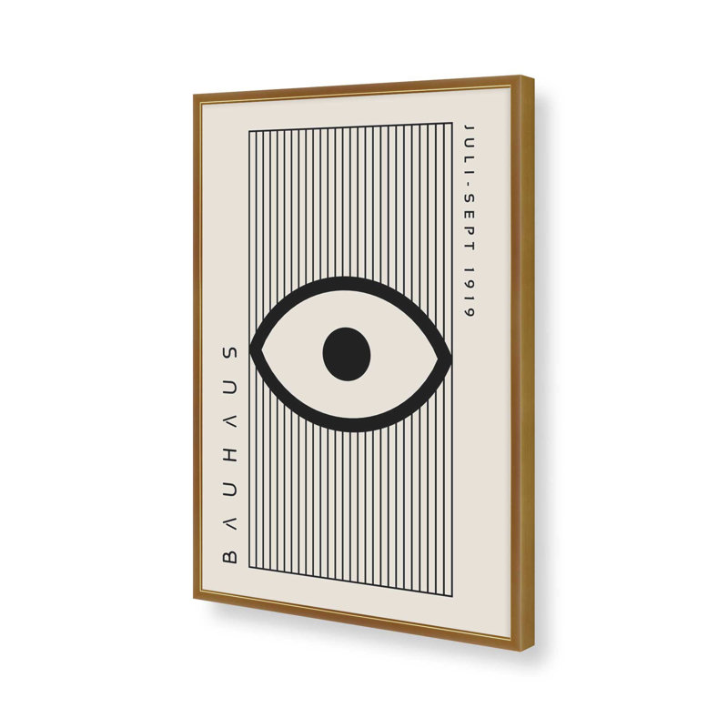 Imprimé géométrique Bauhaus, H 15,25 po x l 12,25 po, Or poli