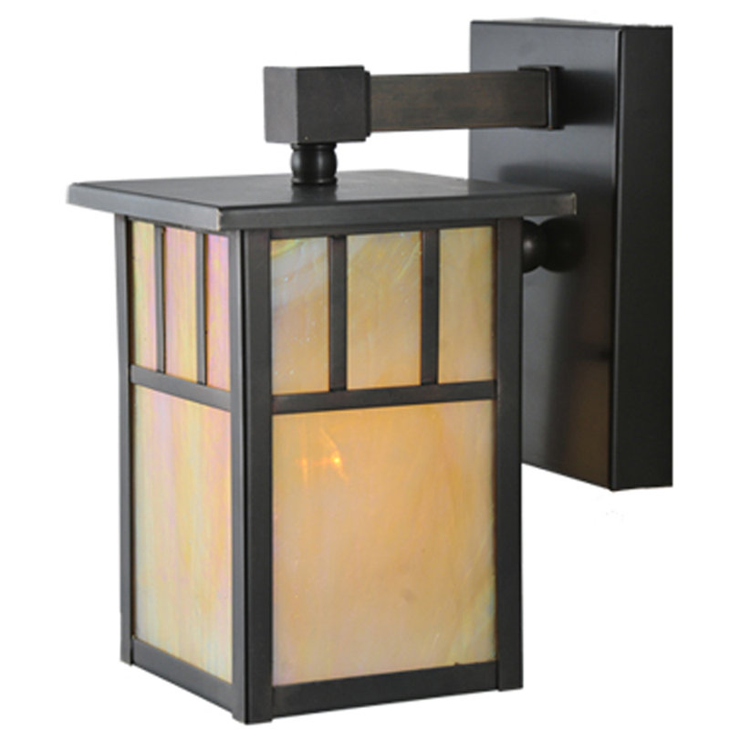 1 - Light Outdoor Wall Lantern, 8.5" H x 5" W x 7" D