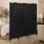Paravent pliable 6 panneaux, élégant design tissé à la main pour la maison et le bureau, noir