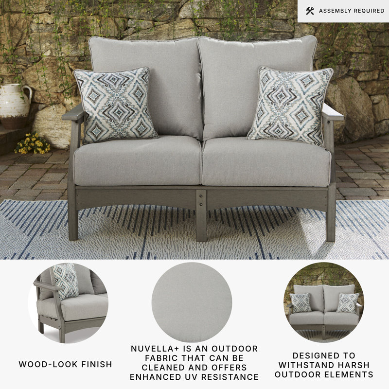 Ahumada 54'' Wide Straight Loveseat with Cushions