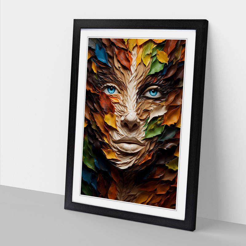 Leaf Orphism - Framed Print, 46cm H x 34cm W x 2cm D, Black