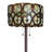 63" Brown Two Light Traditional Shaped Floor Lamp With Brown And White Stained Glass Drum Shade