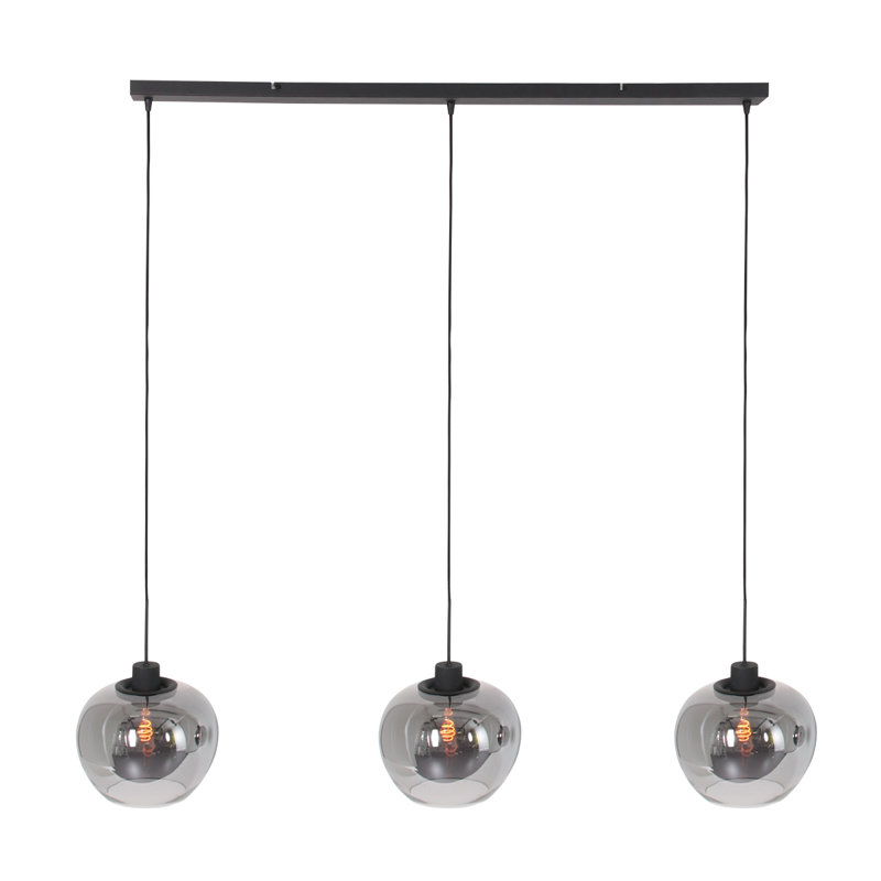 Ellwood 3 - Light Black Crystal Pendant, 150cm H x 150cm W x 25cm D