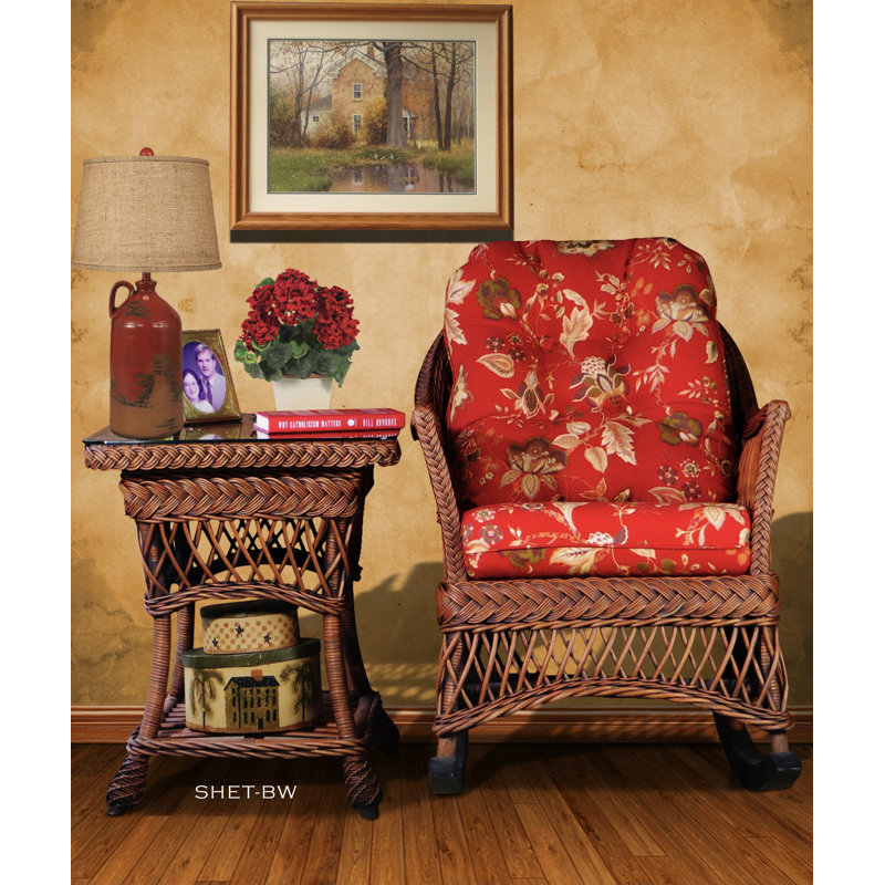 Wicker Rocker and End Table