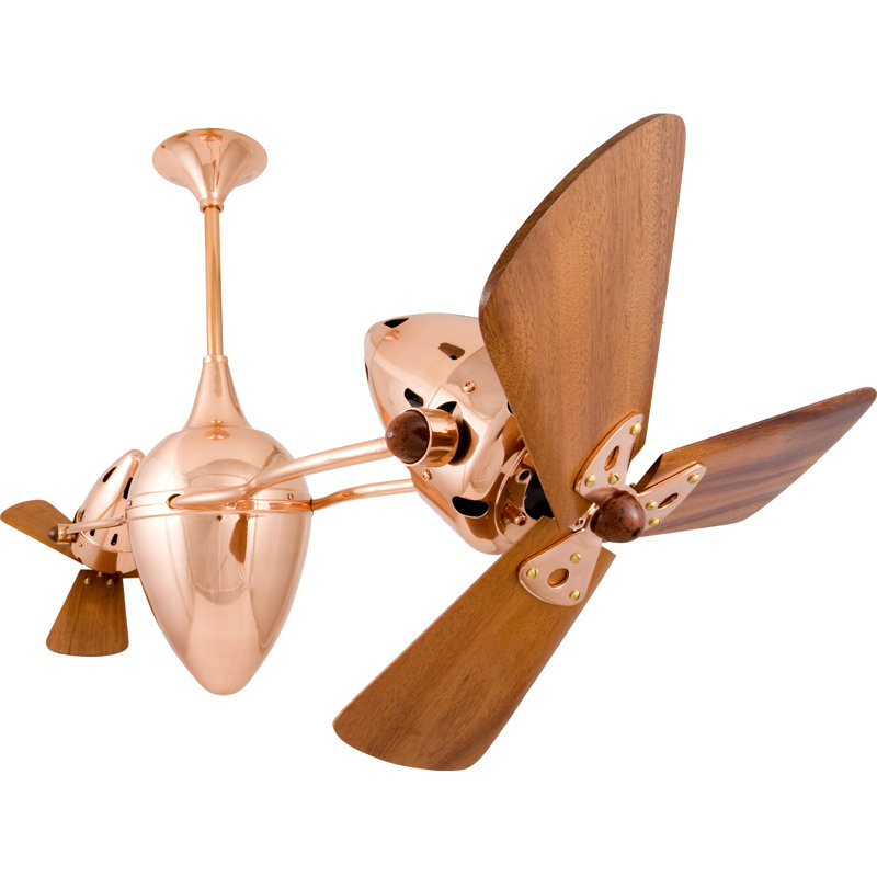 48" Ar Ruthiane 3 Blade Ceiling Fan, Polished Copper