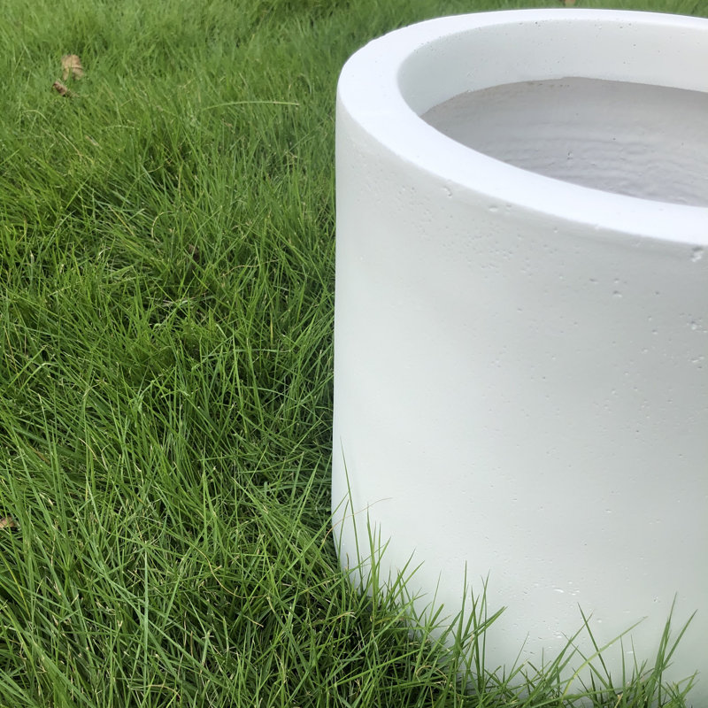 Gethsemane Handmade Pot Planter, Natural Concrete, 10" H x 10" W x 10" D