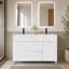 Ensemble de meuble-lavabo double autoportant standard autoportant Abaokoro avec plateau en résine