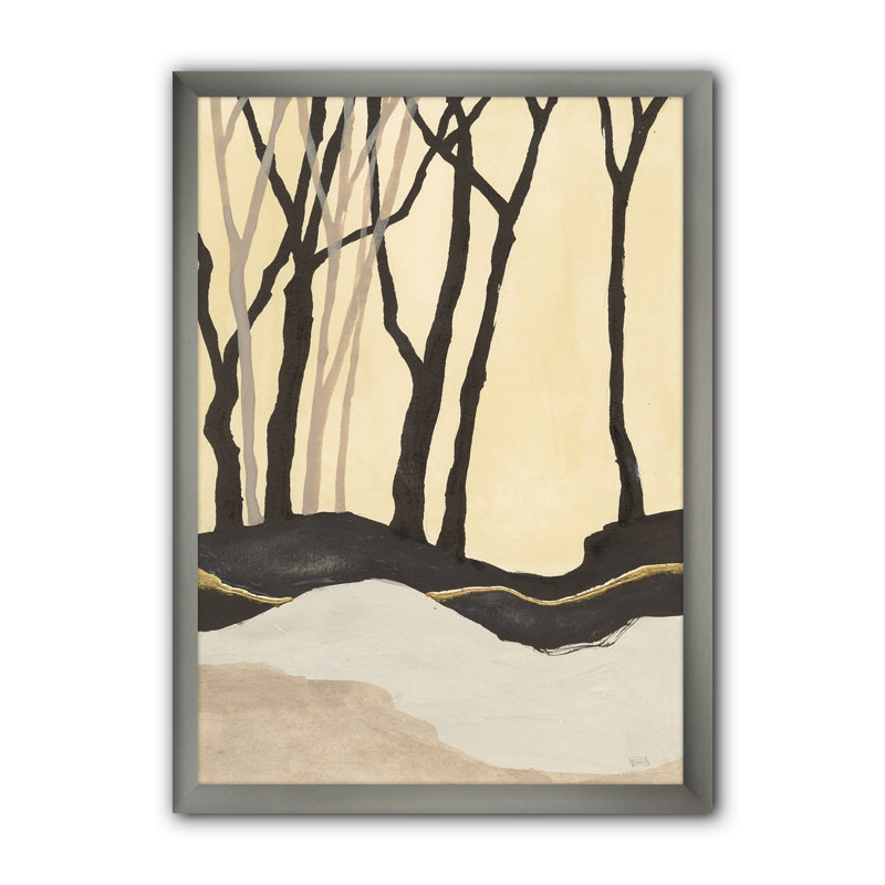 « forest silhouette iv »-cadre photo sur toile, H 46 po x l 36 po x P 1,5 po, Cadre argenté