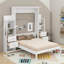 Lit escamotable double avec tablettes, tiroirs et lumières DEL-742981540