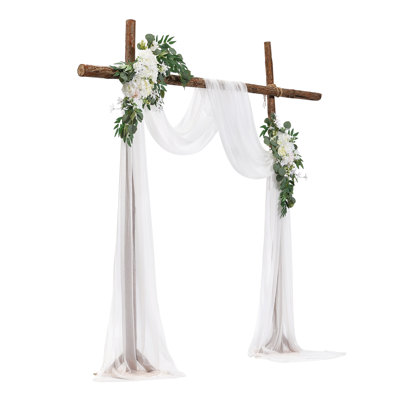 Artificial Wedding Arch Flowers Kit (Pack of 3) with 21Ft Wedding Arch Draping Fabric,Arch Flowers for Wedding Ceremony and Reception Backdrop Wedding Decoration