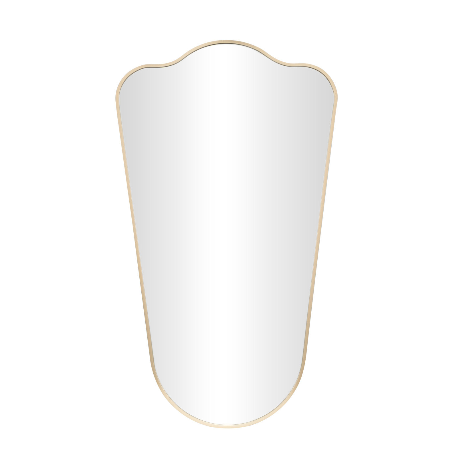 Cole and Grey Aluminum Metal Arched Gold Room Wall Mirror with Thin Frame