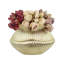 Assorted Dried Roses in Decorative Metal Pot